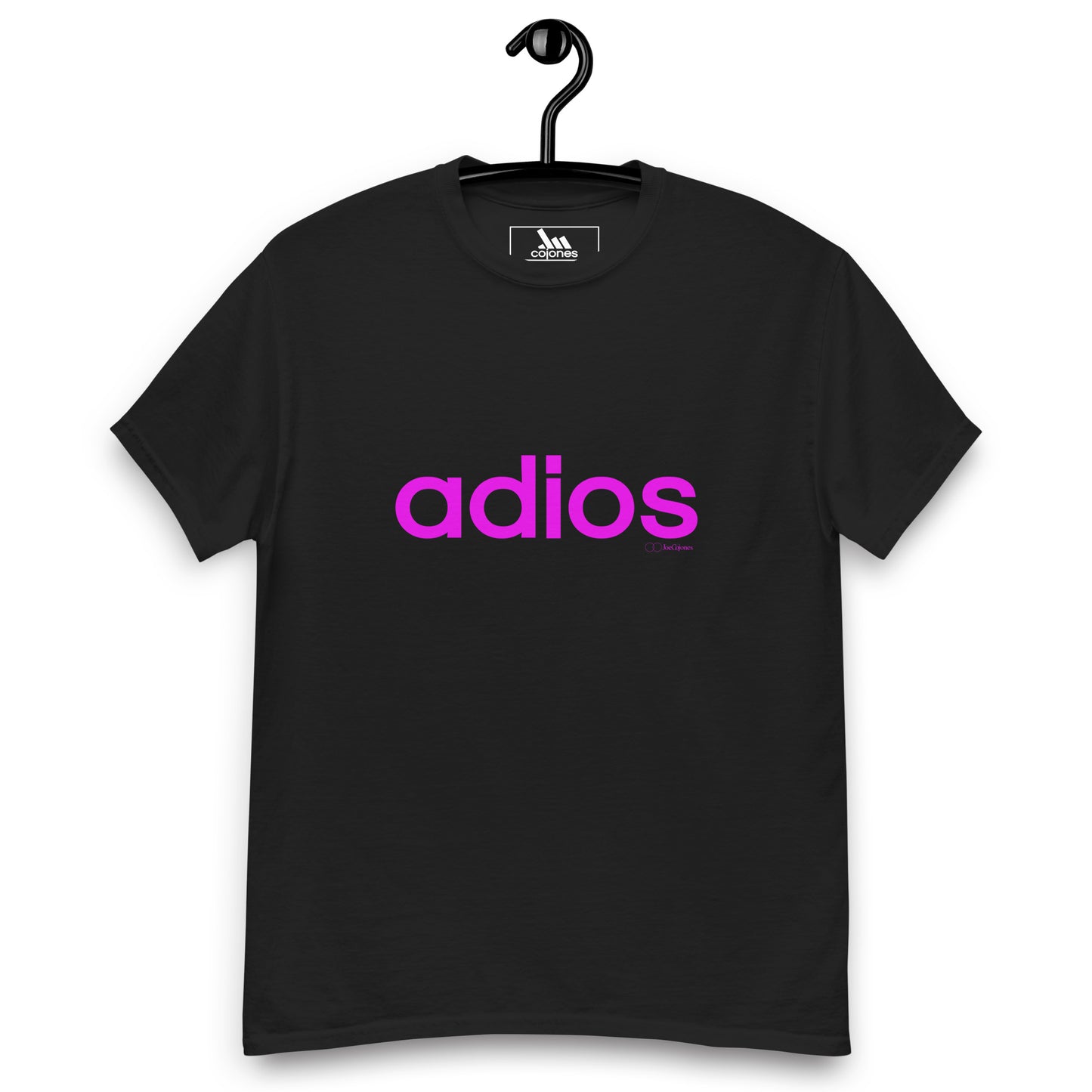 adios text magenta