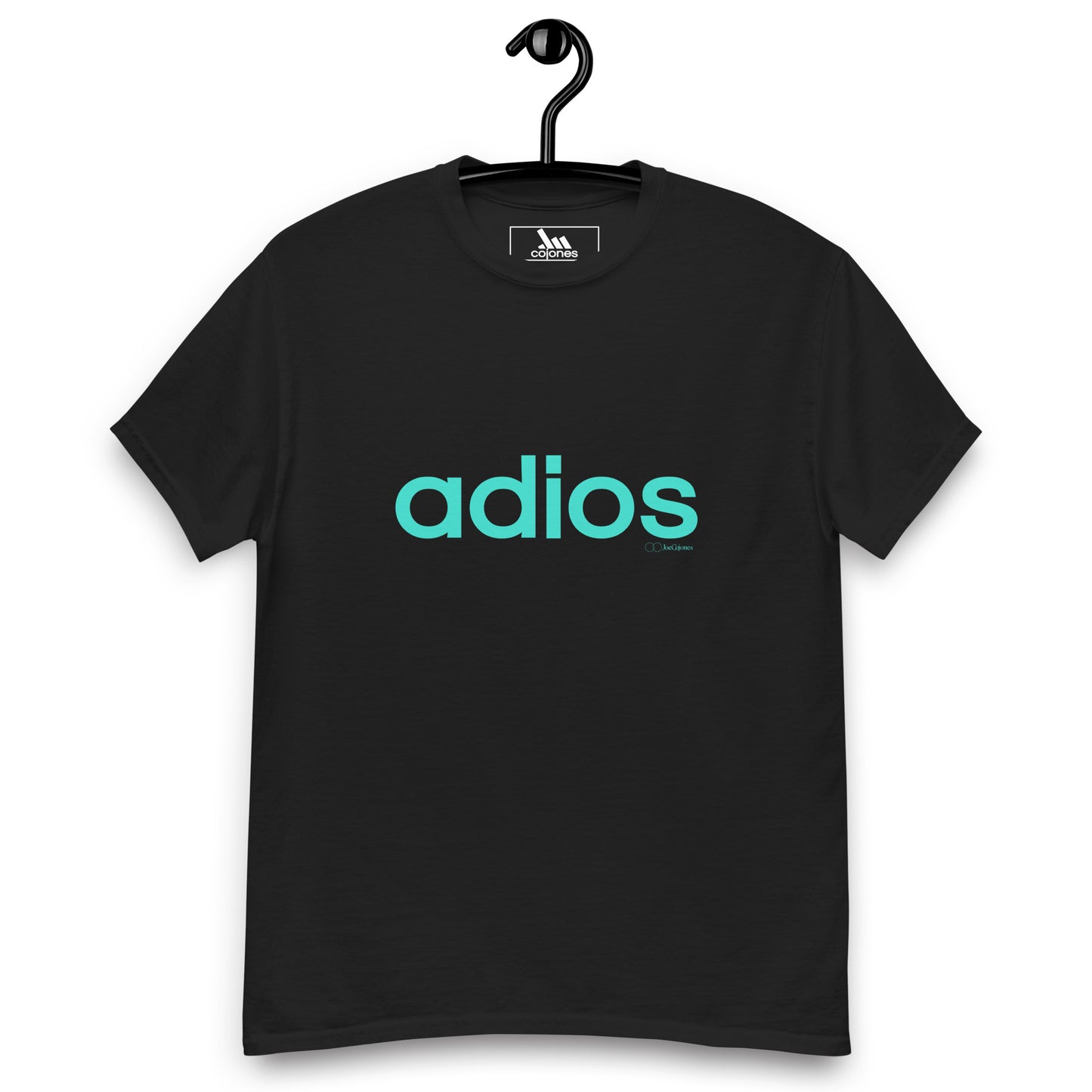 adios text turquoise