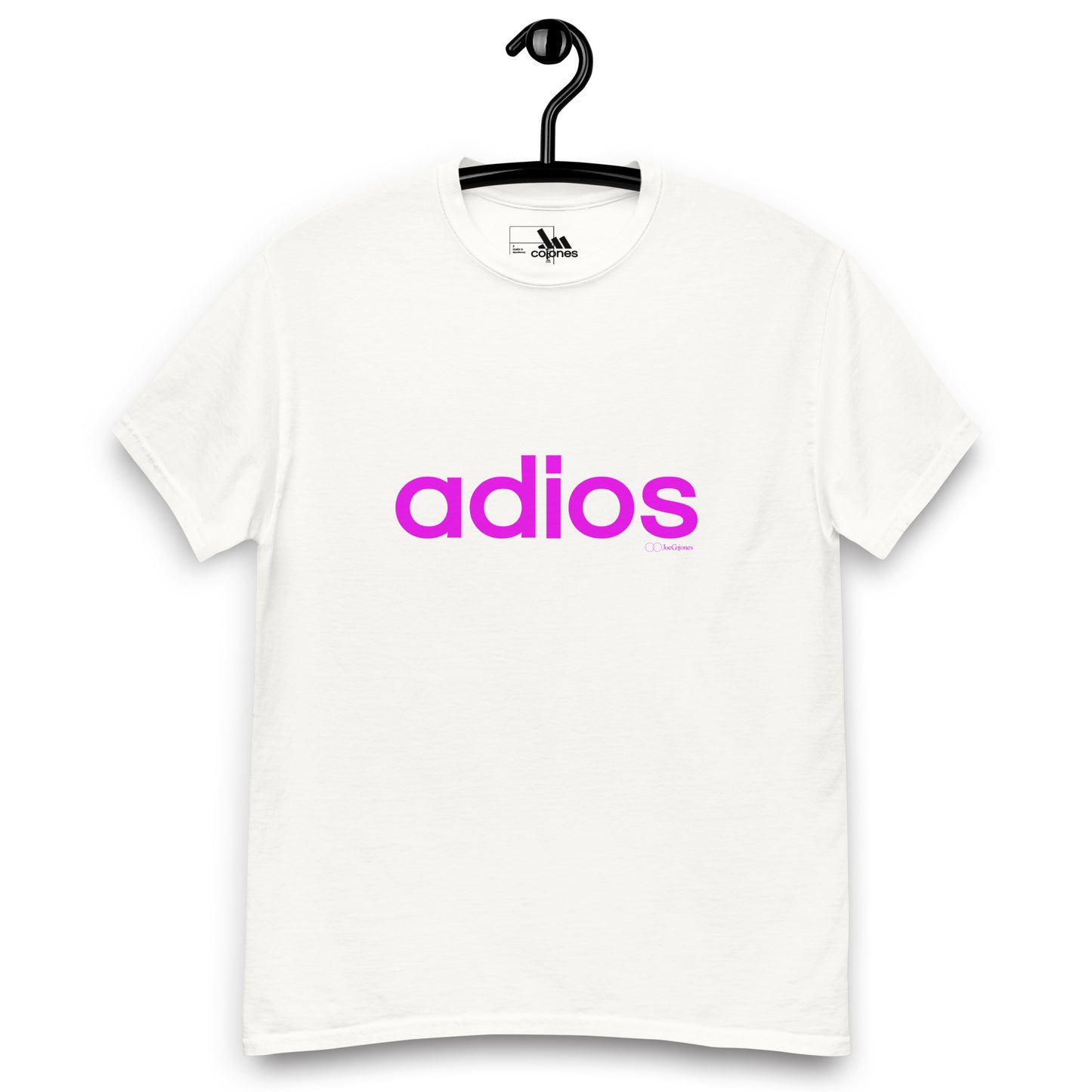 adios text magenta